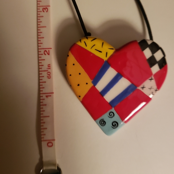 Artisan Ceramic Heart Beaded Necklace - Picture 7 of 10